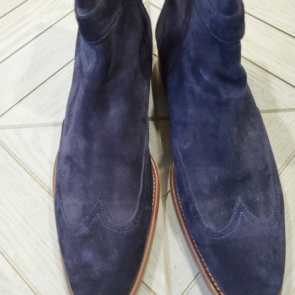 Men’s Johnston & Murphy Navy Blue Suede Dress Boot US 11
